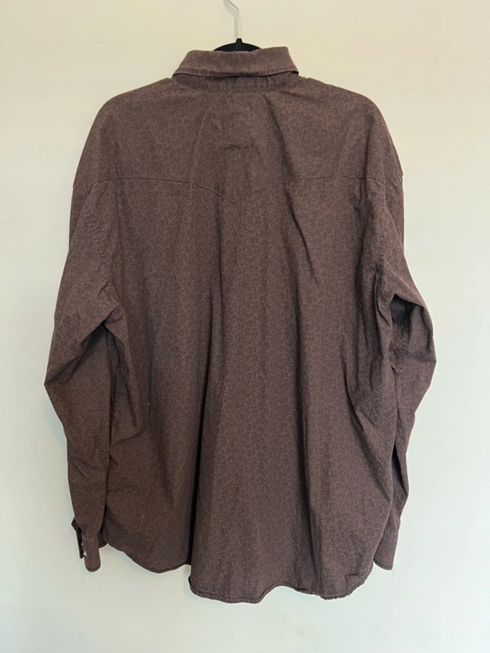 ⭐️ Panhandle Rough Stock Printed Brown Long-Sleeve Snap Down Shirt Size XL